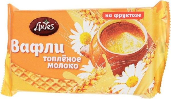 Изображение товара Вафли диyes топленое молоко на фруктозе 90г Вафли диyes топленое молоко на фруктозе 90г фотография